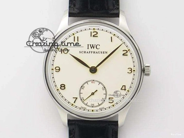 MIROTIME 1220 Portuguese Tourbillon IW5046 RG ZF Best Edition Gray Dial on Black Leather Strap SmoothTexture 7142